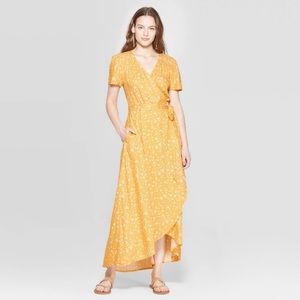 Yellow Spring Wrap Dress